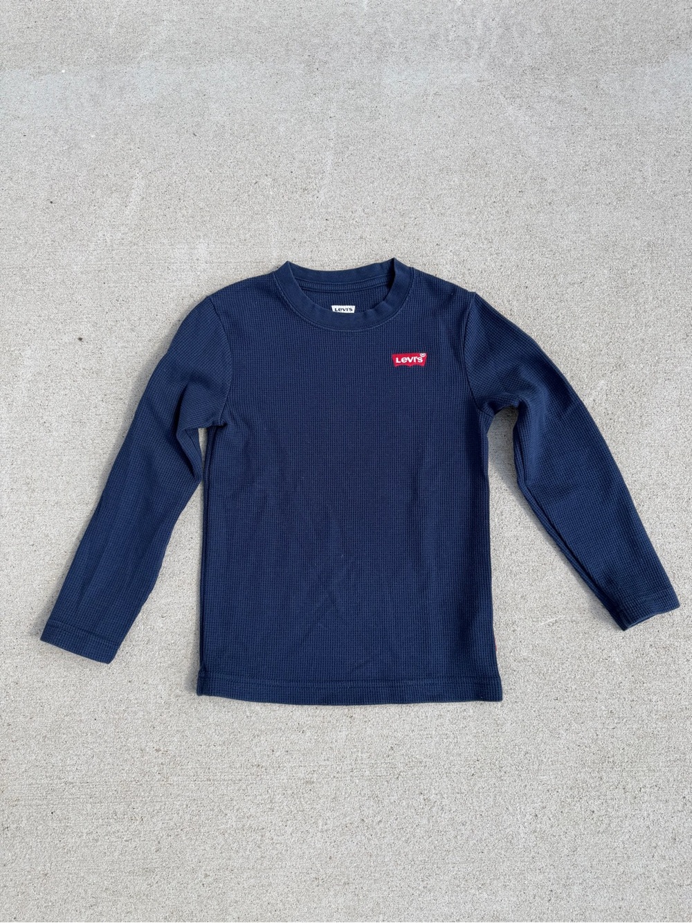 Levi's Kids Navy Waffle Knit Thermal Long Sleeve Shirt XS 5/6